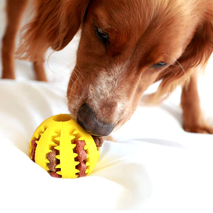 Dog Food Treat Feeder Funny Pet Interactive Rubber Ball Dogs Chew Toy Tooth Cleaning Ball Puppy Training Bite Resistant Toy Ball